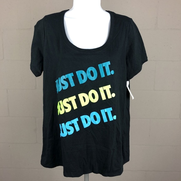 Nike Womens T Shirt Size L Black Rq19 Nwt Nwt